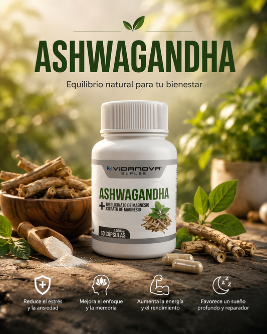 Ashwagandha + Magnesio 1000mg 60 CAPS