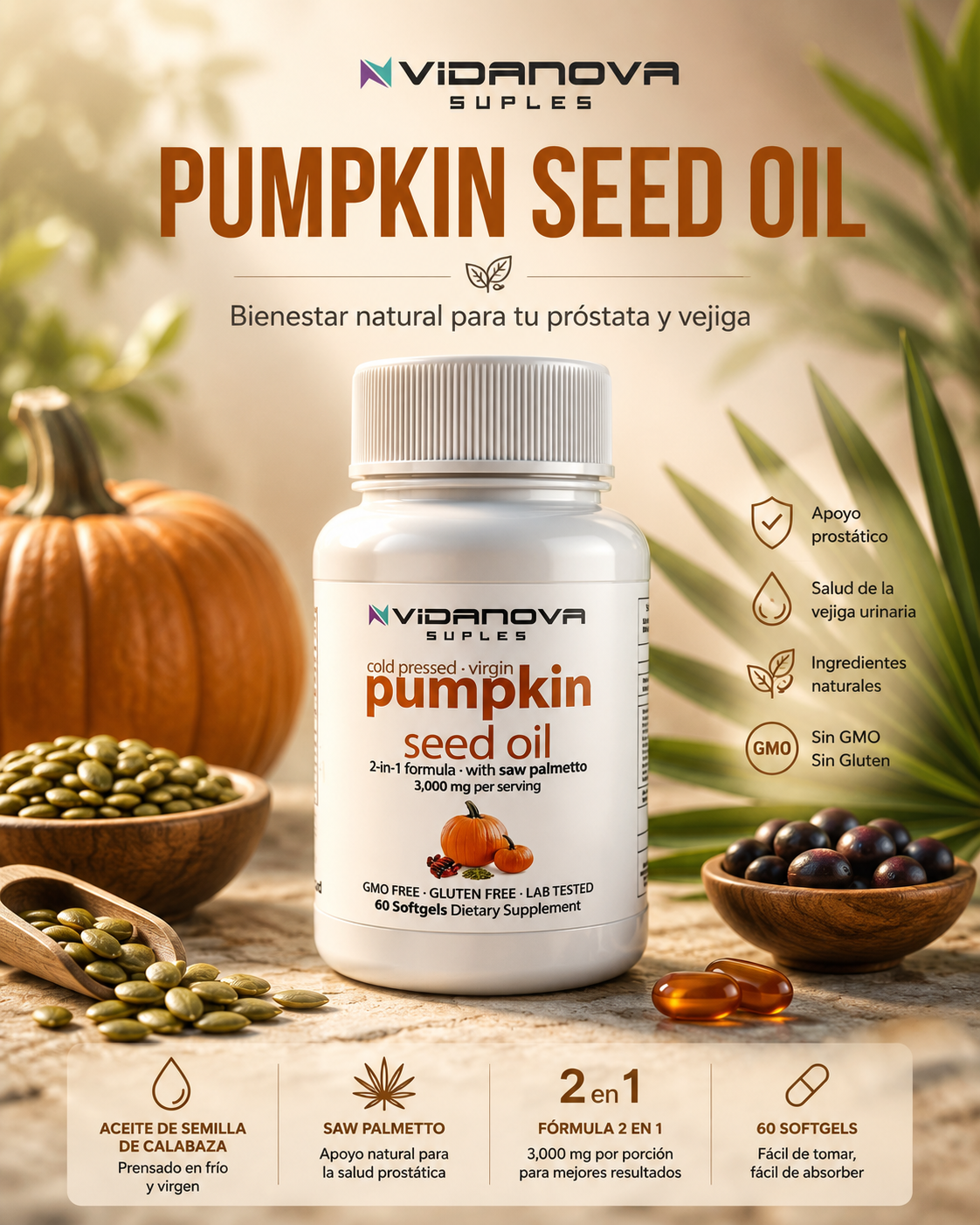 ACEITE DE SEMILLA DE CALABAZA 60CAPS
