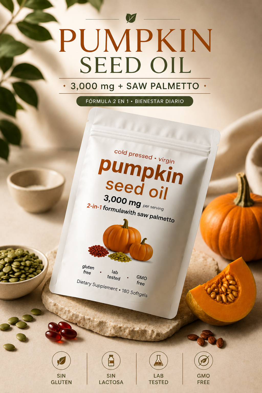 🎃 Pumpkin Seed Oil 3.000 mg + Saw Palmetto