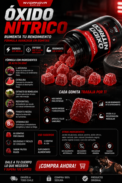 60 GOMITAS OXIDO NITRICO 1000mg
