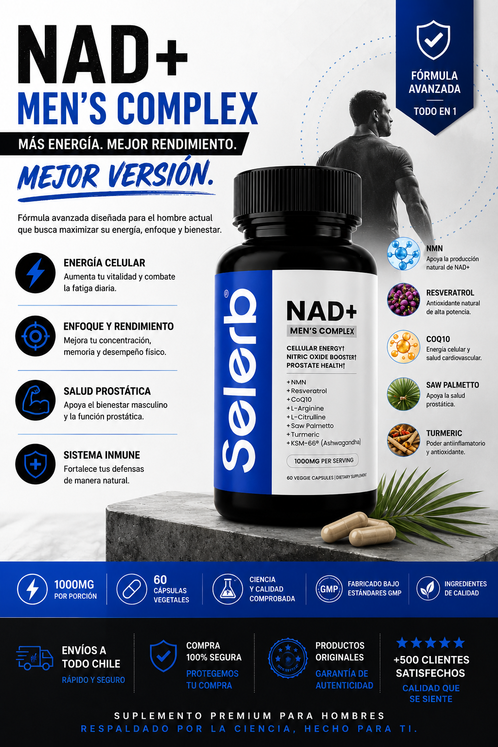 ⚡ NAD+ MEN’S COMPLEX — Energía, enfoque y bienestar en una sola fórmula