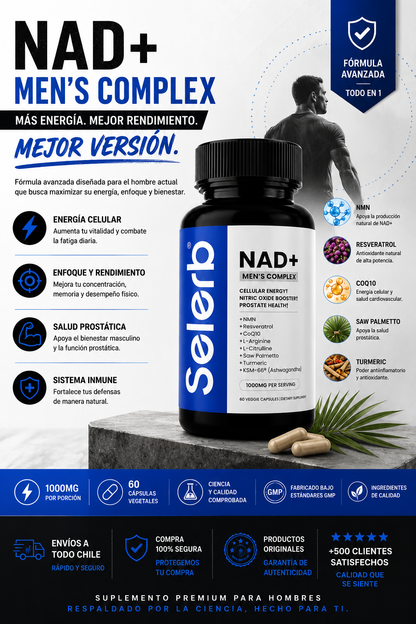 ⚡ NAD+ MEN’S COMPLEX — Energía, enfoque y bienestar en una sola fórmula