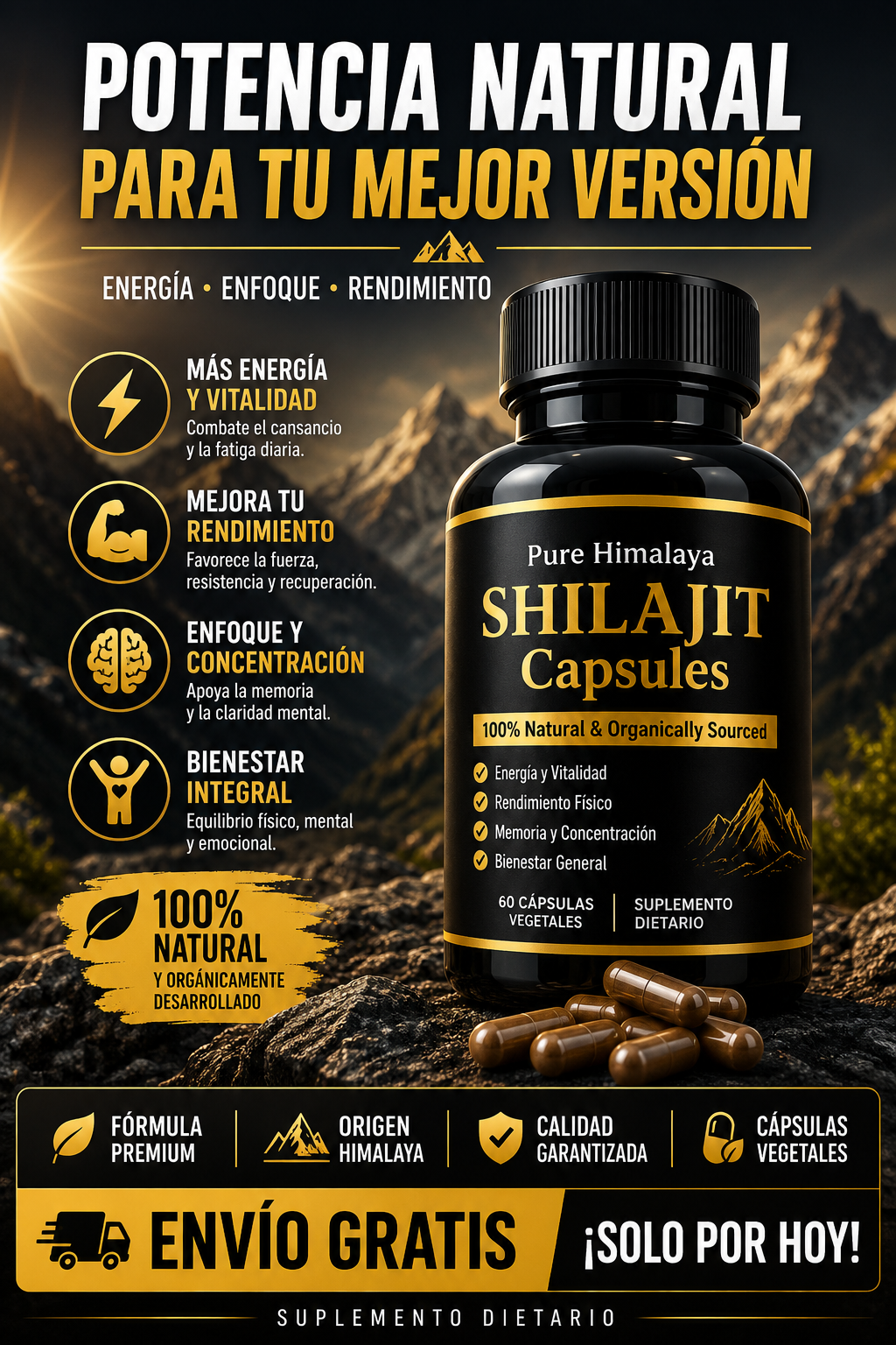 SHILAJIT PURE HIMALAYA 60 CAPSULAS