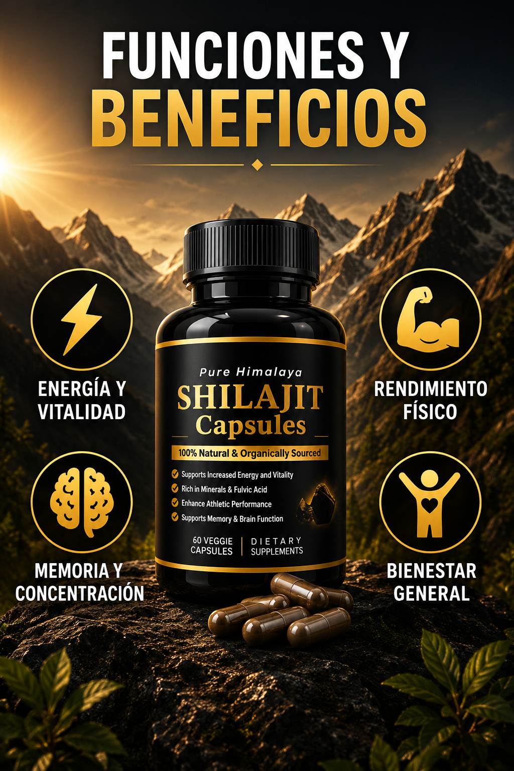 SHILAJIT PURE HIMALAYA 60 CAPSULAS