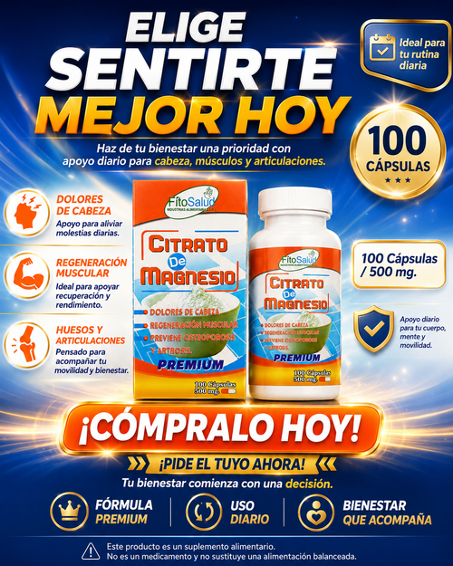 CITRATO DE MAGNESIO PREMIUM 500mg  +100capsulas