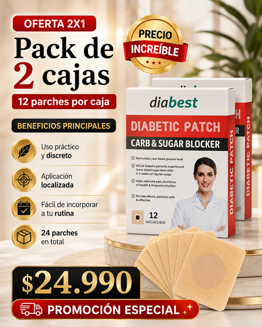 Pack 24 Parches Diabest | 2 Cajas de 12 Unidades